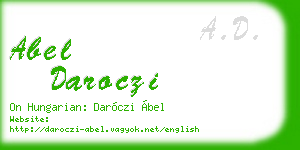 abel daroczi business card