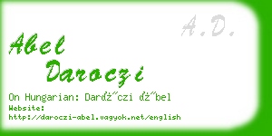 abel daroczi business card
